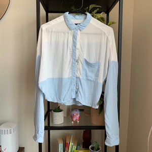 Color Block BDG Cropped Button Down